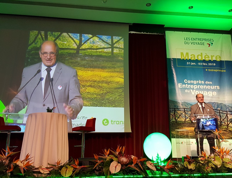 Jean-Pierre Mas président des Entreprises du Voyage lors de l'ouverture du Congrès à Madère - Photo CE Jean-Pierre Mas président des Entreprises du Voyage lors de l'ouverture du Congrès à Madère - Photo CE