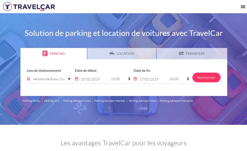Travelcar propose des solutions de parking et de location de voitures - DR capture écran