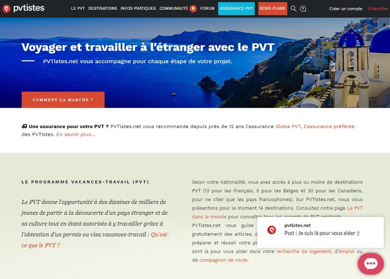 Le site PVtistes.net est un guide pour les jeunes qui souhaitent bénéficier du Programme Vacances-Travail - DR