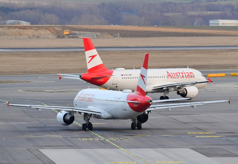La compagnie passe de 26 à 39 vols hebdomadaires opérés par des Airbus A320, entre les deux villes au cours de l’été 2019.  - Austrian Airlines