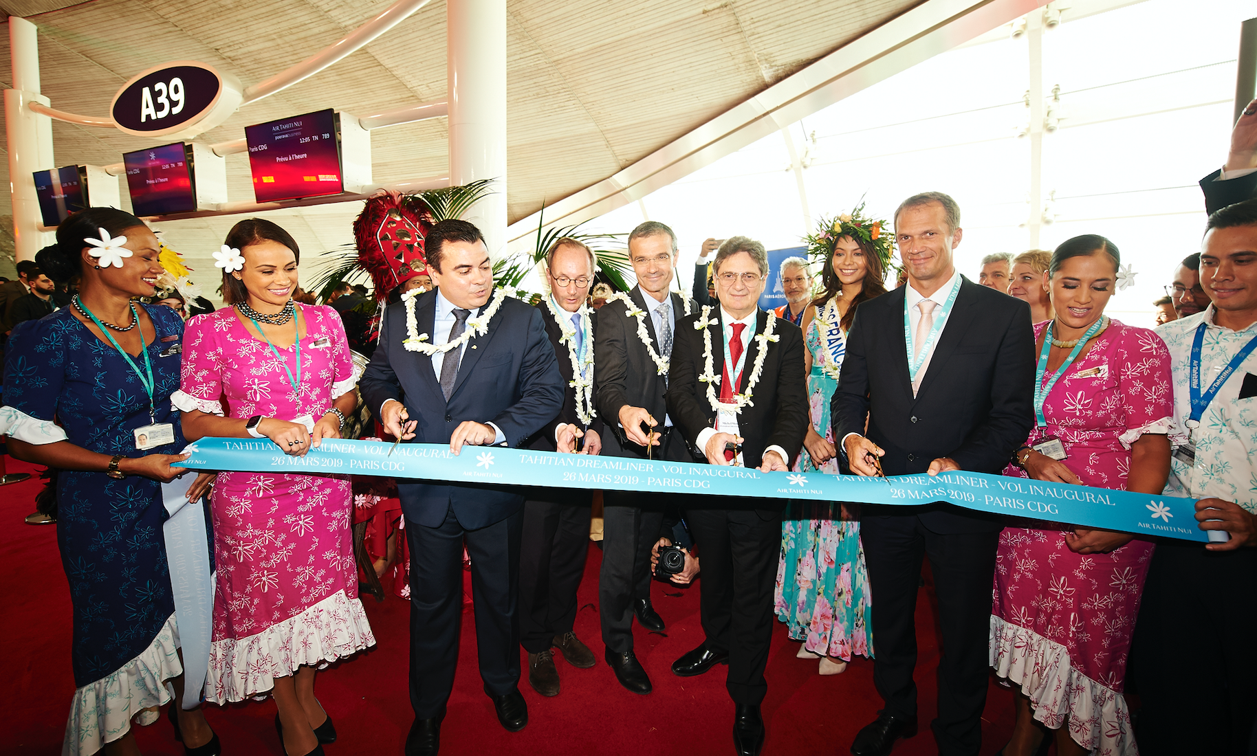 A l'inauguration du nouveau Dreamliner d'Air Tahiti Nui, mardi 26 mars à Paris-CDG © ATN