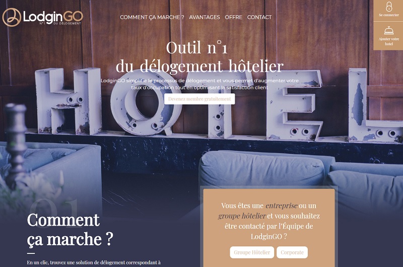 La plateforme de LodginGo - DR