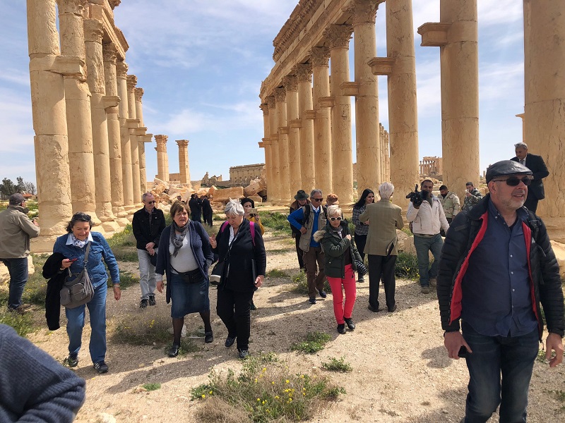 Depuis huit ans, aucun touriste n'était revenu à Palmyre. Odeia a fait partir, début mars, un premier groupe de voyageurs sur ce site historique - DR : Odeia