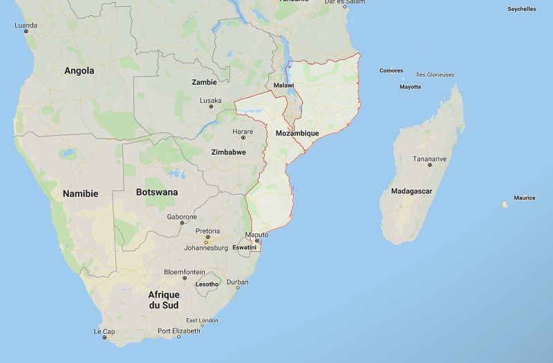 Des vents violents de plus de 80 km/h sont attendus sur la côte nord-est du Mozambique dans la province de Cabo Delgado dès le 25 avril. - GoogleMap