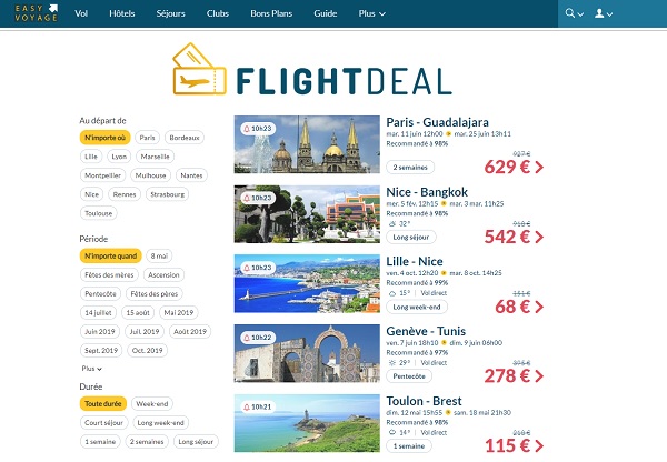 FlightDeal : Easyvoyage lance le 1er comparateur de vols par "opportunité" - Crédit photo : Easyvoyage