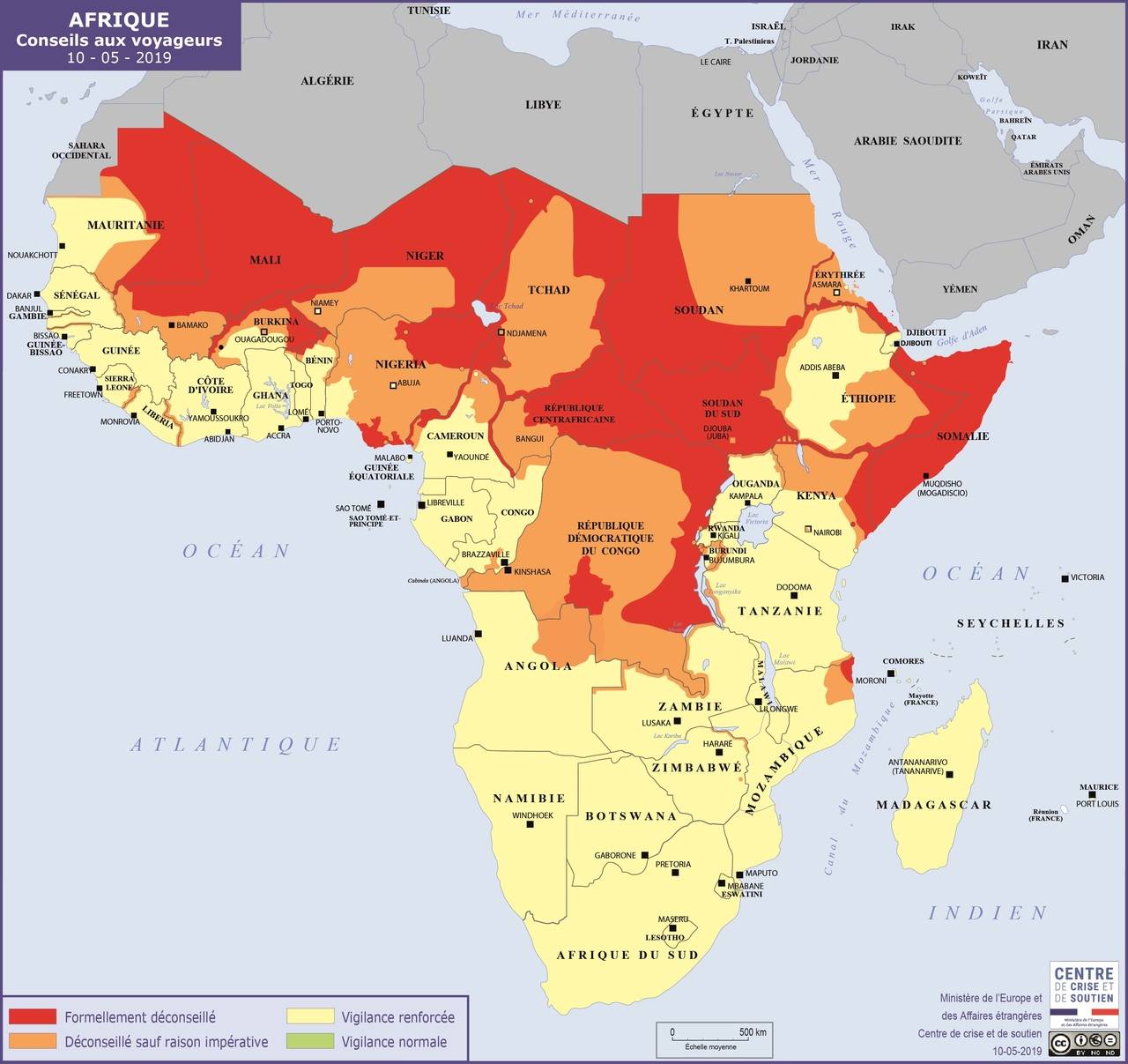 La carte publiée par le Quai d'Orsay concernant l'Afrique - DR