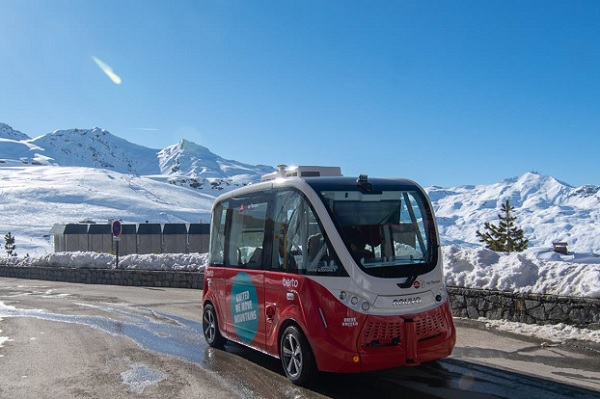 Val-Thorens dresse le 1er bilan de sa navette autonome électrique - Crédit photo : bertolami