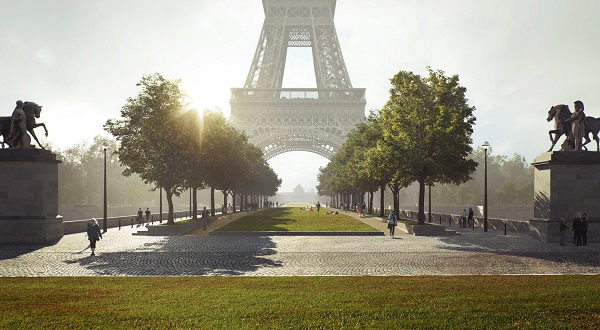 JO 2024 : 54 hectares piétonnisés et végétalisé autour de la Tour Eiffel - Crédit photo : Cabinet Gustafson Porter
