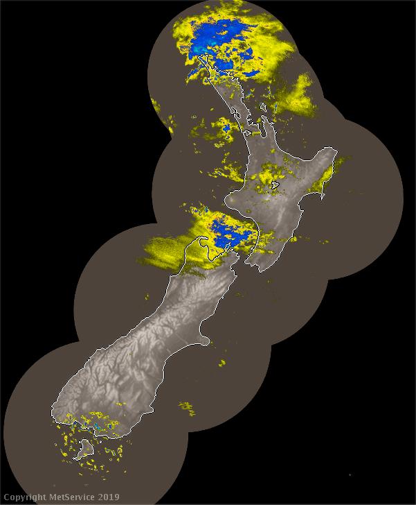 En bleu, les fortes pluies attendues en Nouvelle-Zélande - Crédit photo : metservice.com