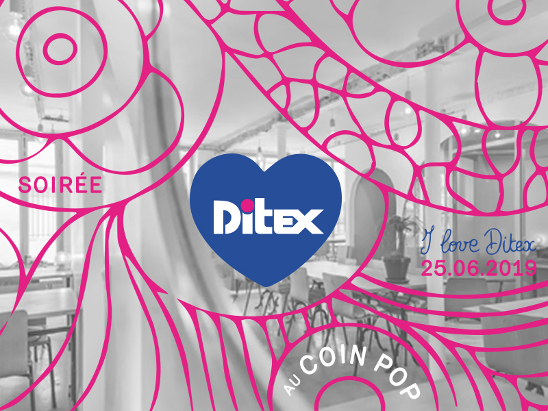 La soirée I LOVE DITEX aura lieu le 25 juin 2019 au Coin Pop à Paris. - DR