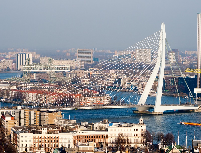 Doués pour l’architecture et le design contemporains, les Néerlandais ont fait de Rotterdam l’une de leurs principales vitrines urbaines.   En flânant en ville, vous apprécierez l’audacieux pont Erasmus - DR : DepositPhotos, Foto-VDW