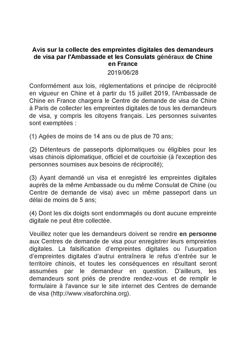 Note de service des autorités consulaires