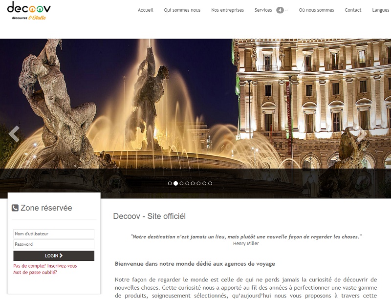 Le nouveau site B2B dédié aux voyages à la carte de Decoov - DR Le nouveau site B2B dédié aux voyages à la carte de Decoov - DR