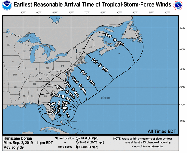 L'ouragan a été rétrogradé en catégorie 3, ce mardi 3 septembre 2019 - Crédit photo : NHC