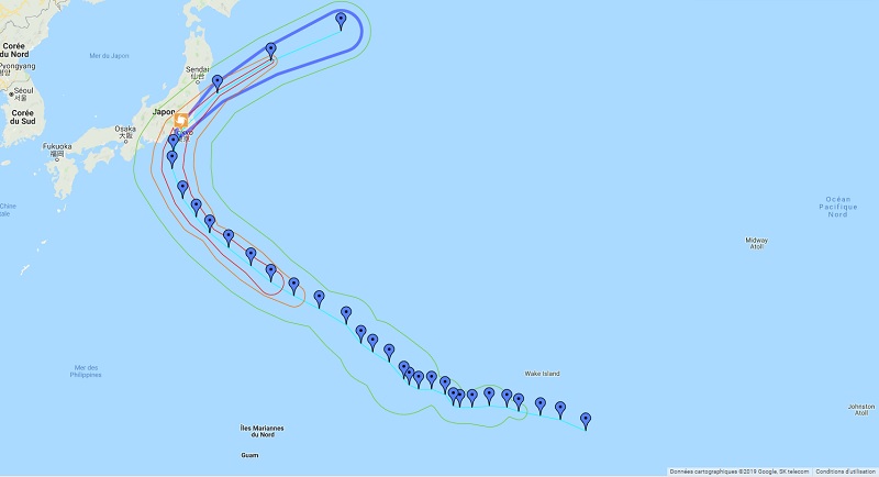 Le typhon Faxai a touché la région de Tokyo, avec des rafales de vent ayant dépassé les 200km/h - Crédit photo : Google Maps Le typhon Faxai a touché la région de Tokyo, avec des rafales de vent ayant dépassé les 200km/h - Crédit photo : Google Maps