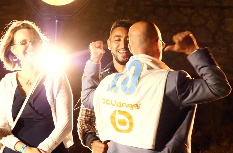 Dimitri Payet joueur de foot de l'OM et Gilbert Cisneros, PDG d'Exotismes lors de la soirée organisée à Marseille - Photo DR