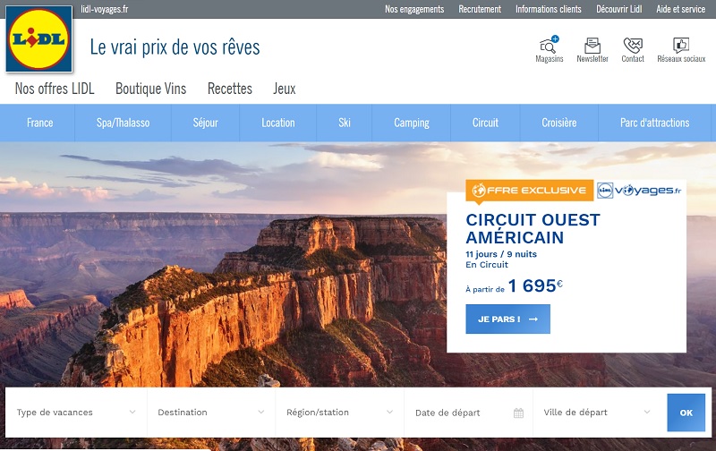 Le site web de Lidl-Voyages.fr - DR