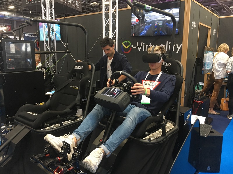 e-virtuality a présenté, à l’édition 2019 de l’IAAPA, ses sièges dynamiques qui équipent l’attraction "Sébastien Loeb Racing Xperience" du Futuroscope. - CL