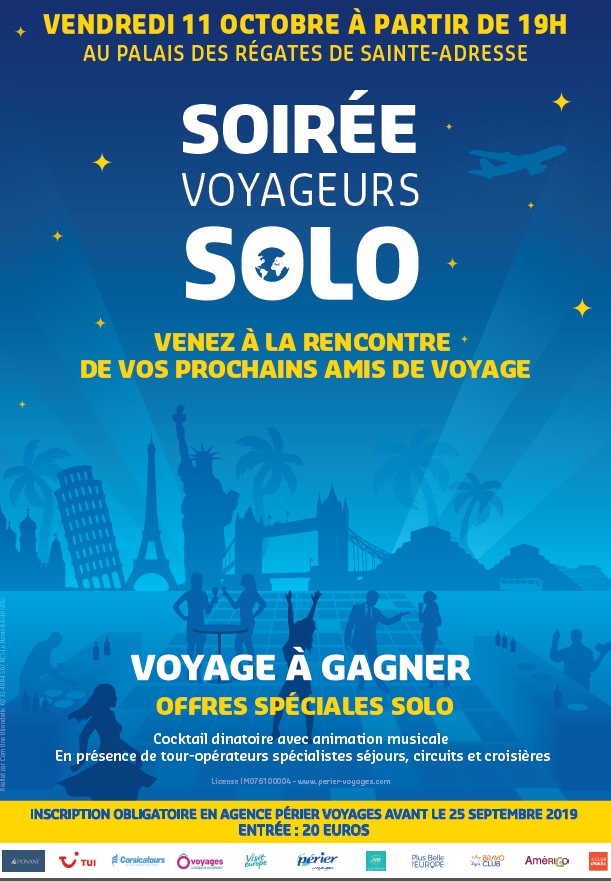 Soirée Voyageurs Solo organisée par Périer Voyages à Sainte-Adresse - DR