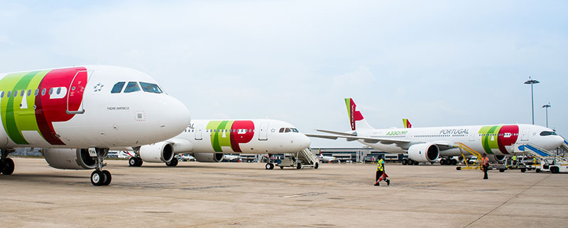 Airbus TAP Air Portugal à l’aéroport de Lisbonne. @tap air portugal