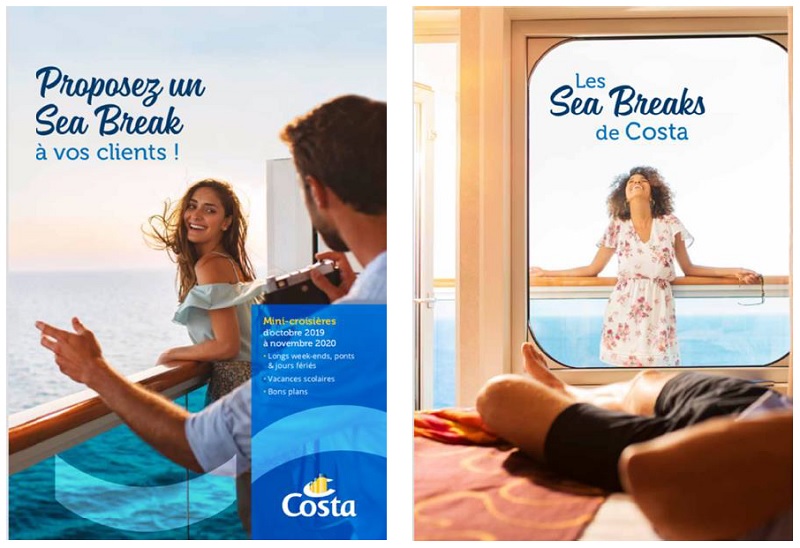 Sous un format de 12 pages, ces dépliants proposent 45 formules de vacances différentes - DR : Costa Croisières