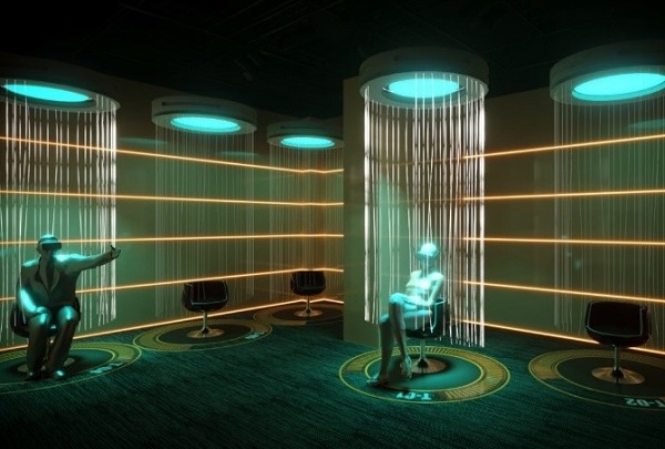 Embarquant dans un centre de téléportation, les touristes seront plongés grâce à la réalité virtuelle et augmentée - Crédit photo : FlyView Embarquant dans un centre de téléportation, les touristes seront plongés grâce à la réalité virtuelle et augmentée - Crédit photo : FlyView