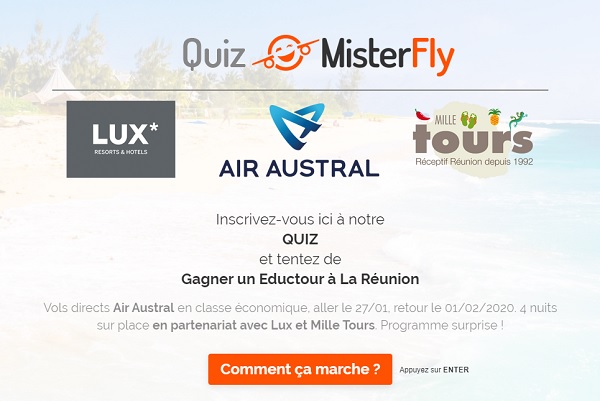 Réunion : Misterfly vous fait gagner 8 places en éductour