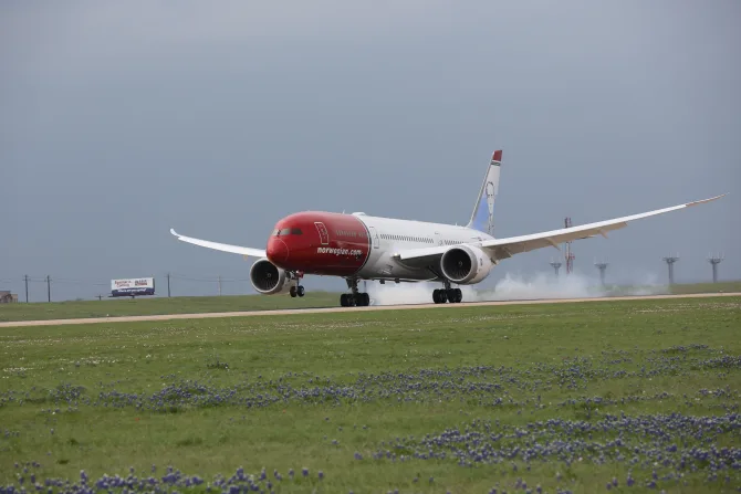 Atterissage d'un Boeing 787-Dreamliner Norwegian à Austin, Texas - DR
