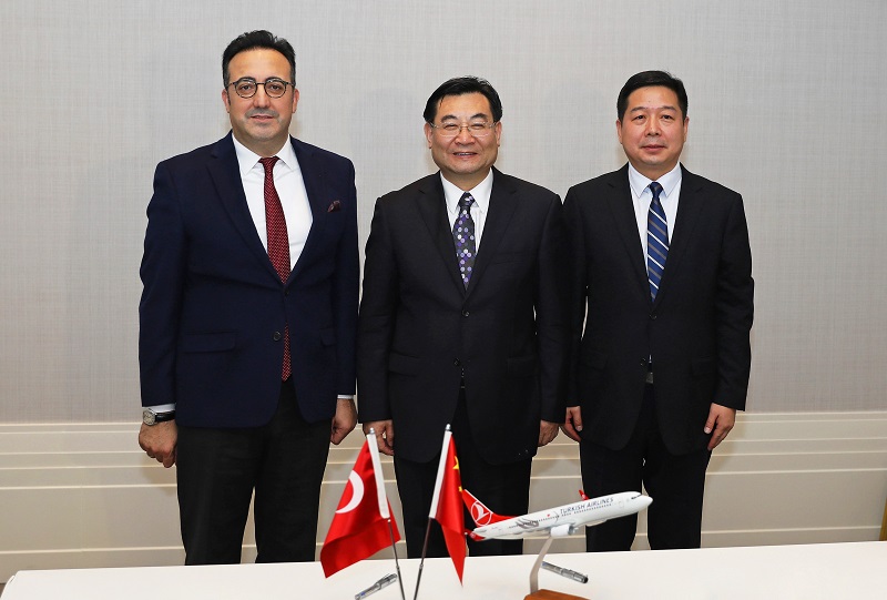 L’accord officialisant le lancement des vols vers Xi’an a été entériné le 5 novembre 2019, par le Président du Conseil d’Administration et du Comité Exécutif de Turkish Airlines, İlker Aycı, et le Gouverneur de la Province du Shaanxi, Hu Heping - DR : Turkish Airlines