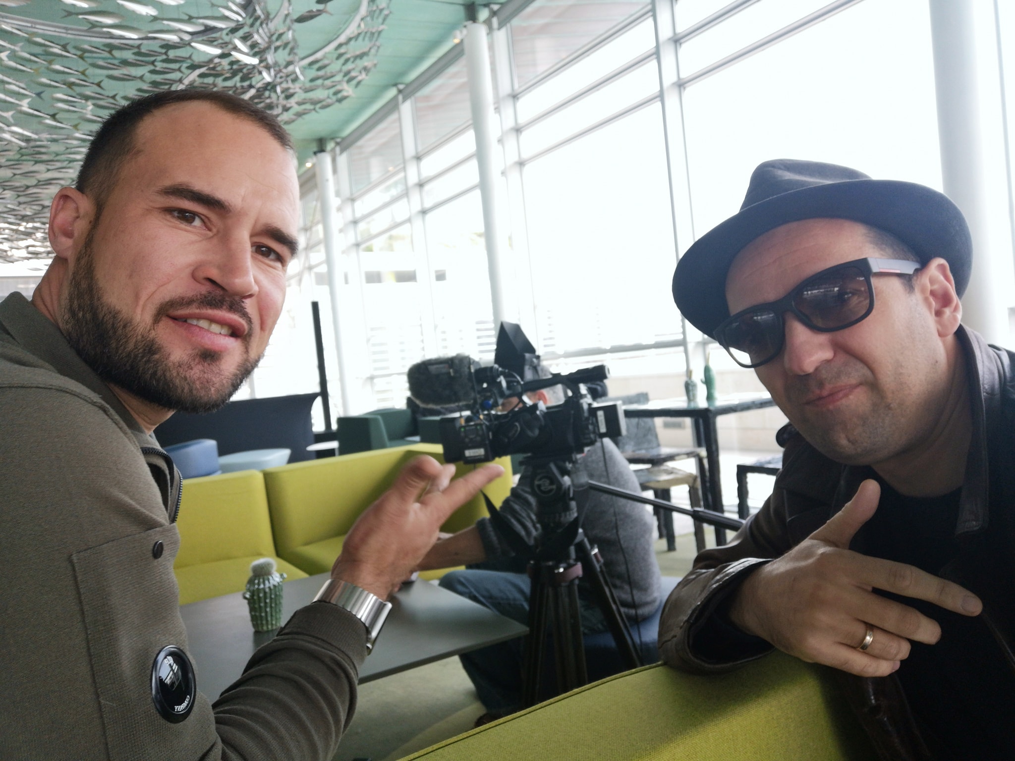 Lasko, l'homme au chapeau avec Fabien da Luz, co-producteur /photo dr