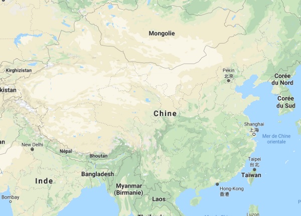Les autorités chinoises ont mis en place des mesures préventives pour empêcher la contagion - Google Map Chine