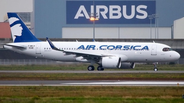 A320neo d’Air Corsica sur le site industriel d’Airbus, lors de ses premiers tests – novembre 2019 - DR