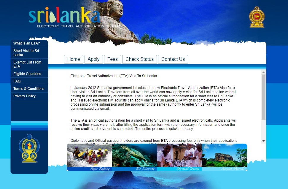 Site dédié au visa en ligne pour le Sri Lanka - DR