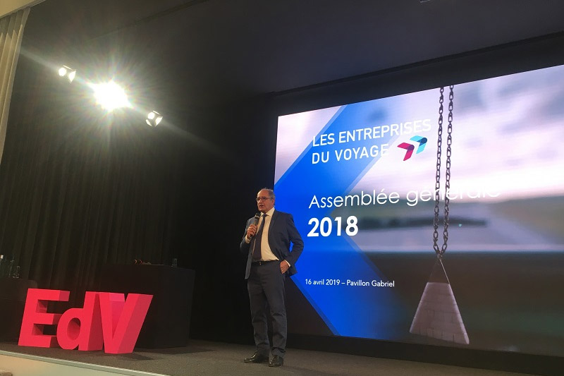 Jean-Pierre Mas, président des EDV, lors de l'Assemblée générale de 2018 - Photo TM