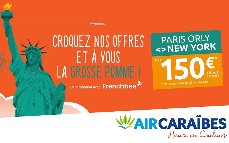 À l’occasion de ce lancement, Air Caraïbes en partenariat avec French bee, propose un tarif exceptionnel à partir de 150€ TTC l’aller simple par personne - DR : Air Caraïbes