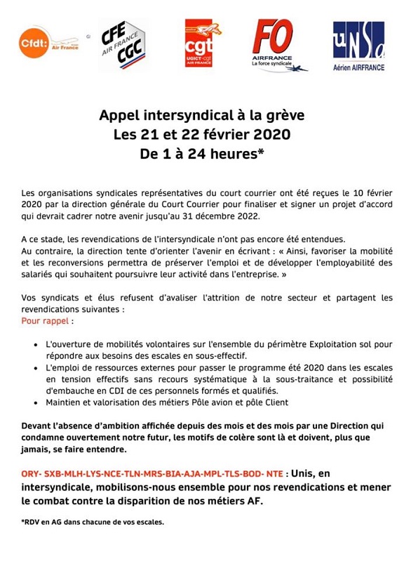 Air France : un mouvement de grève prévu à Orly et dans les escales régionales