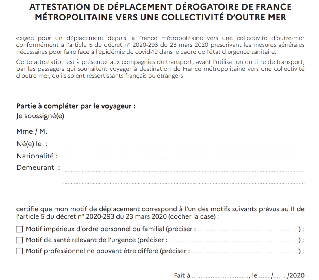 Etranger Dom Tom Une Attestation Exigee Pour Entrer Sur Le