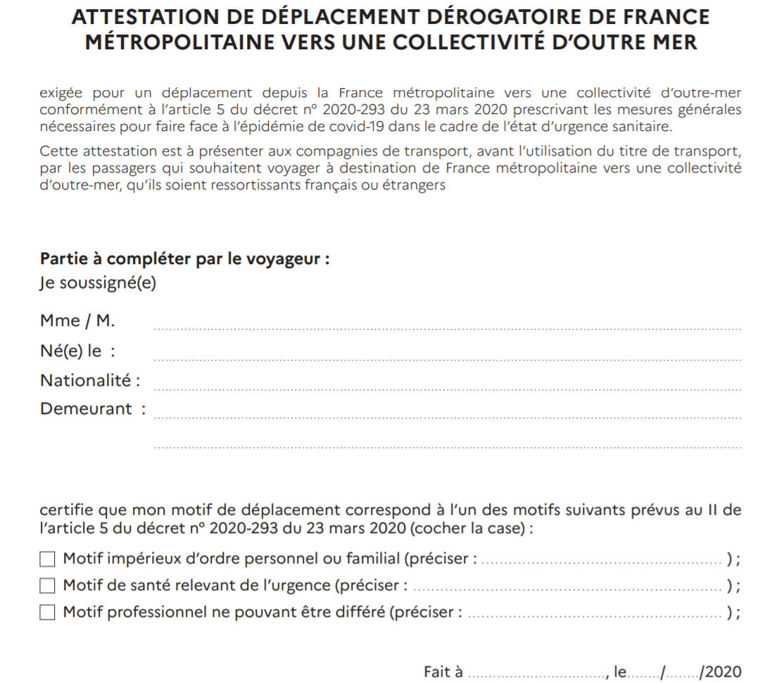 Etranger, DOM-TOM : une attestation exigée pour entrer sur le territoire français