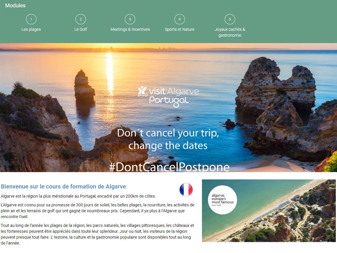 Les principaux objectifs de ce programme de formation en ligne sont de renforcer les connaissances des professionnels du tourisme sur l’Algarve - DR Les principaux objectifs de ce programme de formation en ligne sont de renforcer les connaissances des professionnels du tourisme sur l’Algarve - DR