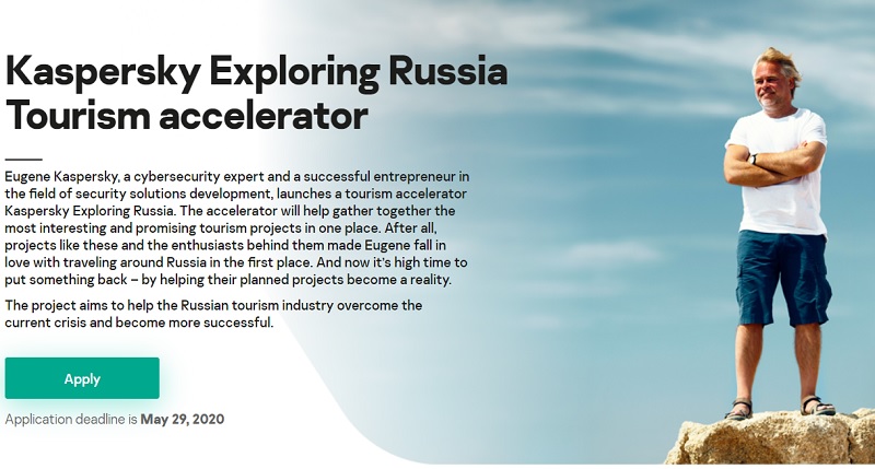 L'opération baptisée "Kaspersky Exploring Russia" est ouverte à toutes les start-up du monde - Capture écran site  Kaspersky Exploring Russia