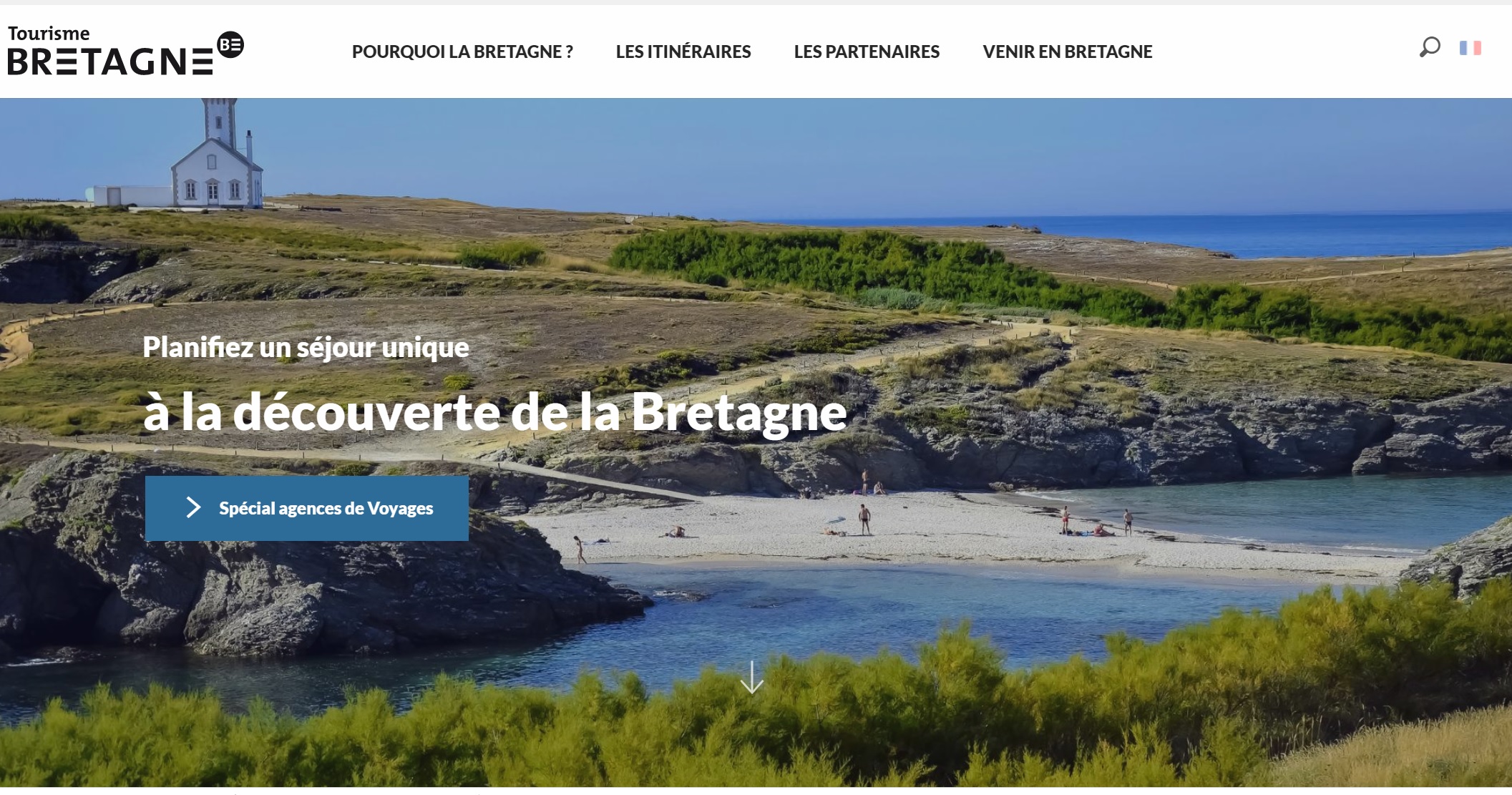 Un nouveau site web accessible à l'adresse Voyagistes.tourismebretagne.com est dédié aux professionnels du tourisme - DR Capture écran