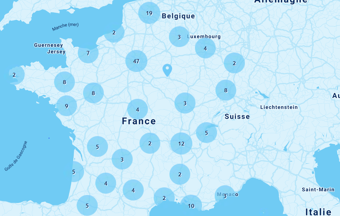 L'implantation territoriale des agences de voyages TUI France