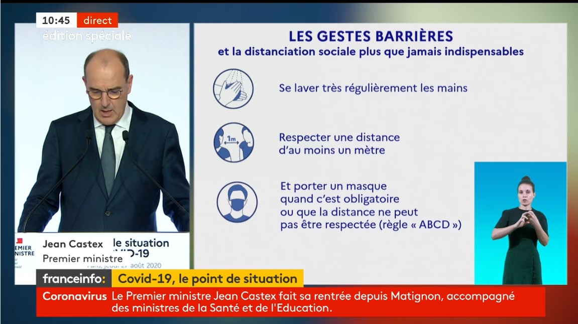 Jean Castex le Premier Ministre a tenu une conférence de presse pour faire le point sur l'épidémie de coronavirus - DR