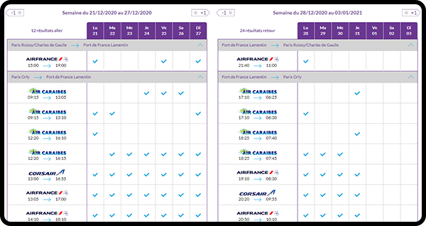 Resaneo lance un calendrier des vols directs