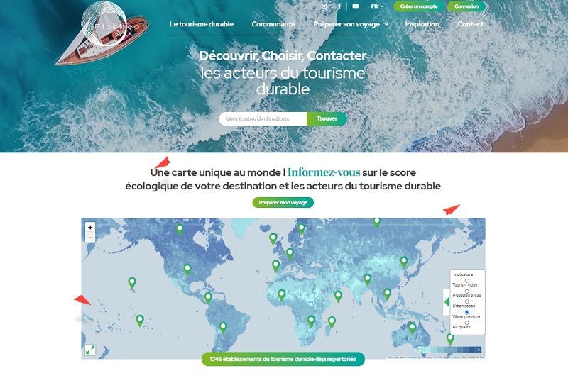 La start-up utilise les données satellites pour calculer le score environnemental d'une zone géographique - Capture écran