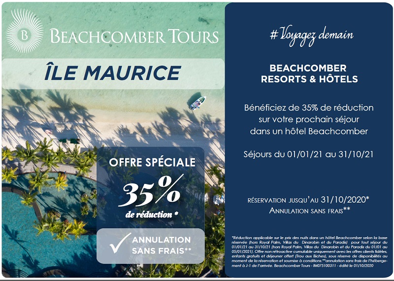 Beachcomber : offre spéciale sur l'Ile Maurice