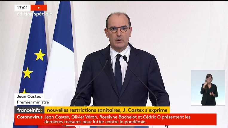 Jean Castex vient d'annoncer l'instauration du couvre-feu à 38 départements supplémentaires et à la Polynésie - DR France Info