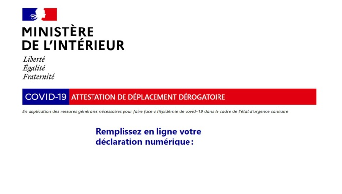 Le confinement doit durer jusqu'au 15 décembre 2020, en attendant les attestations sont à fournir - DR