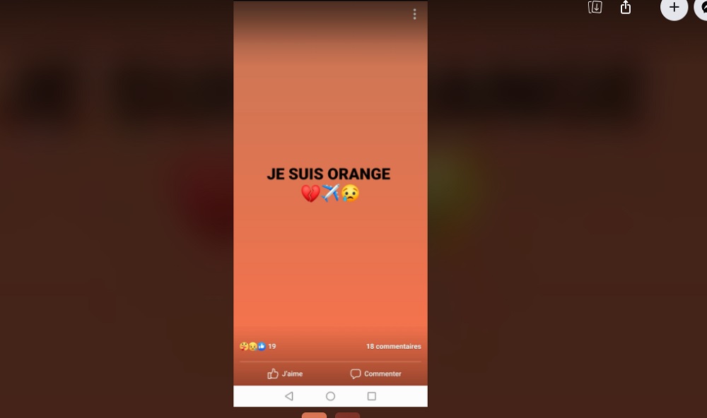 Un des exemples de la campagne "je suis orange" sur les réseaux sociaux - DR