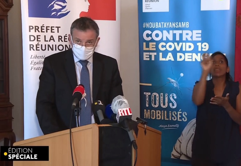 Dès le 18 janvier est instaurée une septaine de précaution avec test à J+7 pour tous les voyageurs, à leur arrivée à la Réunion comme à leur arrivée en métropole ou à Mayotte depuis la Réunion - DR : Live Facebook Préfecture de La Réunion